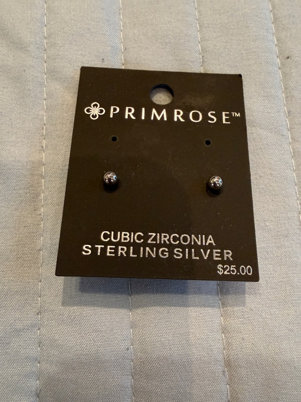 Primrose Sterling Silver Ball Stud Earrings - Silver